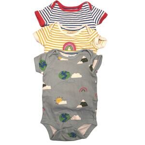 Baby Boden One Piece Baby 6-9M Blue Yellow Short Sleeve Cotton Snap Bodysuit Lot